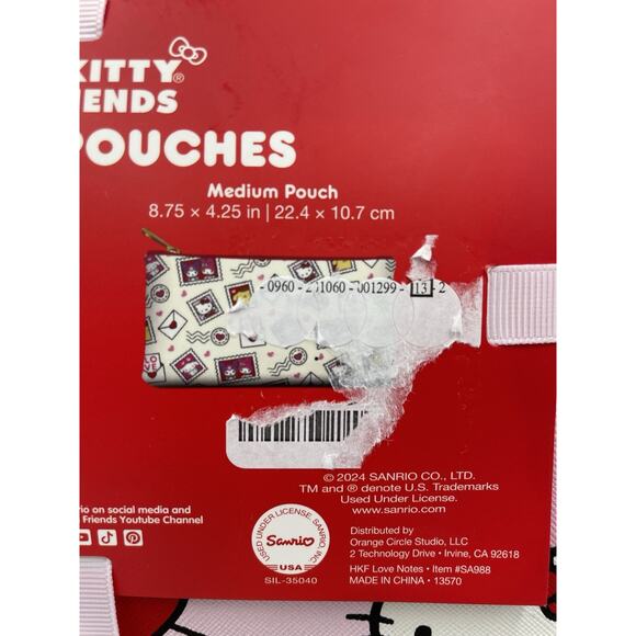 Hello Kitty & Friends Lot Of 2 Pencil/Cosmetic Pouches Love Letter NEW With Tag - Picture 6 of 6